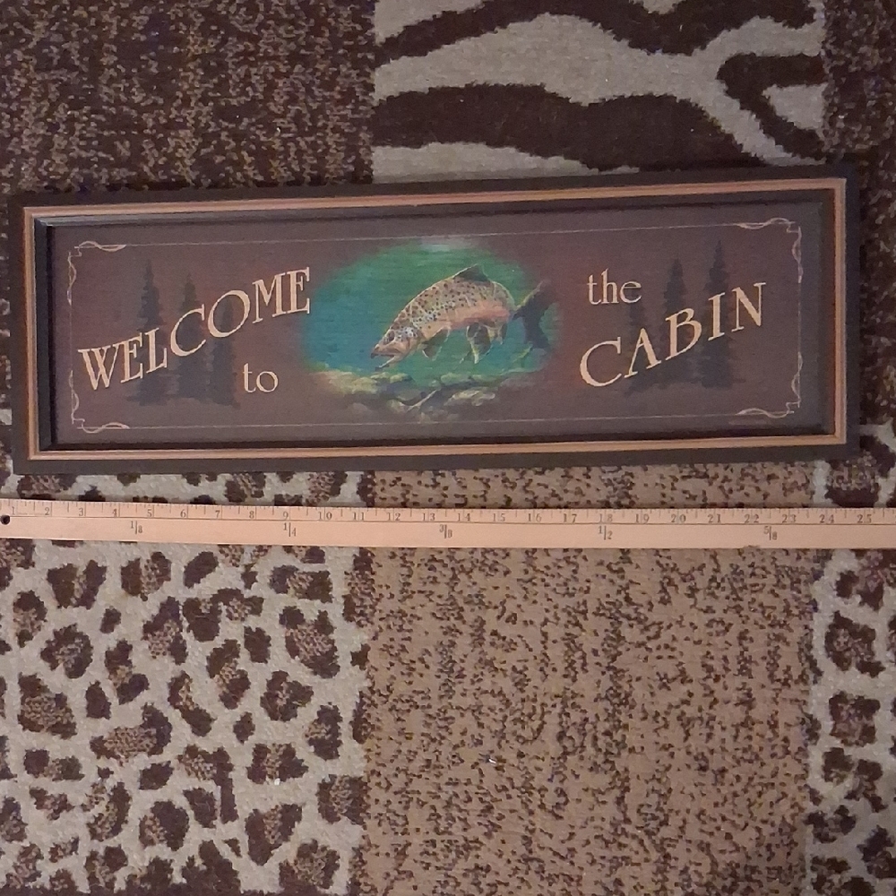 Charming Brown Cabin Welcome Sign